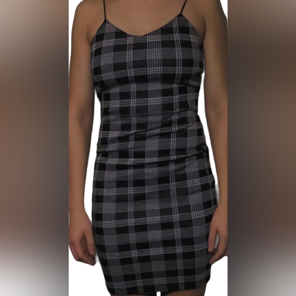 Bodycon Dress NWOT, M, Plaid - Picture 4 of 5